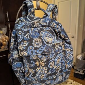 Vera Bradley Large Blue & Black Paisley Backpack